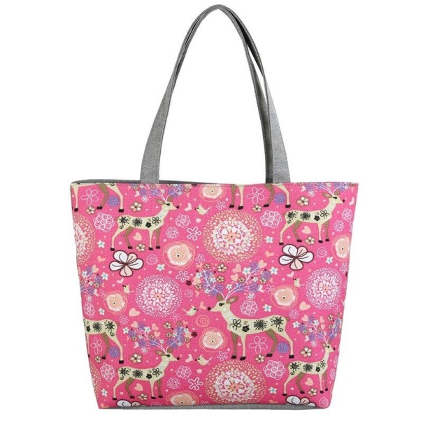 Canvasväska för kvinnor M1279 rosa