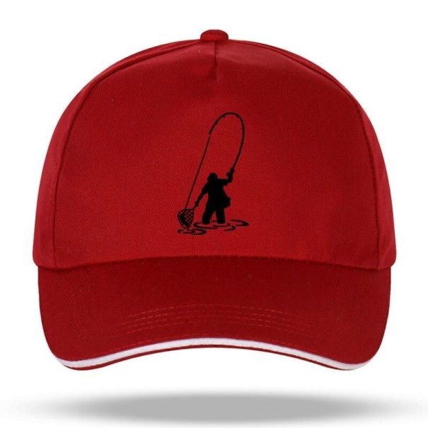 Cap mit einem Fischer dunkelrot 2