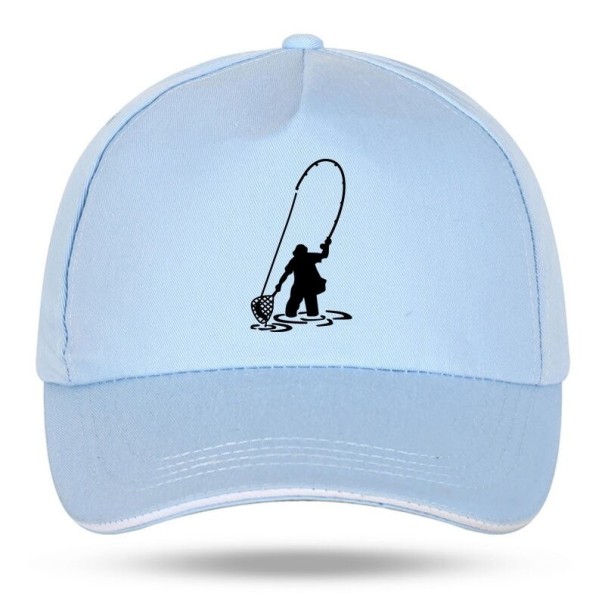 Cap mit einem Fischer hellblau 1