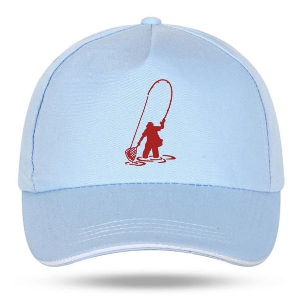 Cap mit einem Fischer hellblau 2