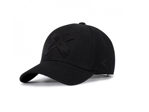 Cap mit Kreuz schwarz