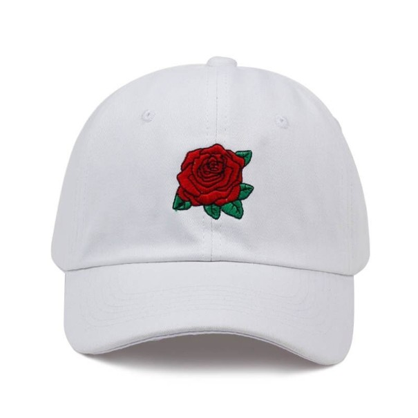 Cap mit Rose T207 weiß