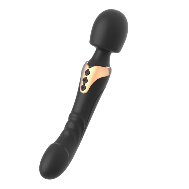 Cap vibrator cu două fețe Vibrator cu două fețe pentru stimulare dublă 25,3 x 18 x 4,8 cm 20 programe de vibrații negru