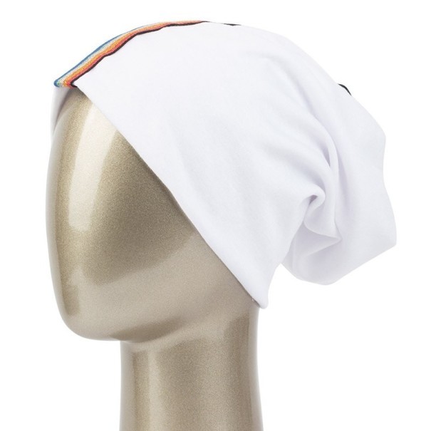 Cap with Rainbow Stripe white