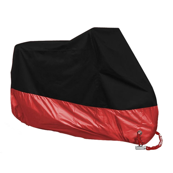 Capa à prova de água para moto 220–230 cm Capa de proteção exterior em poliéster Proteção contra chuva, neve, poeira e radiação UV Lona vermelho