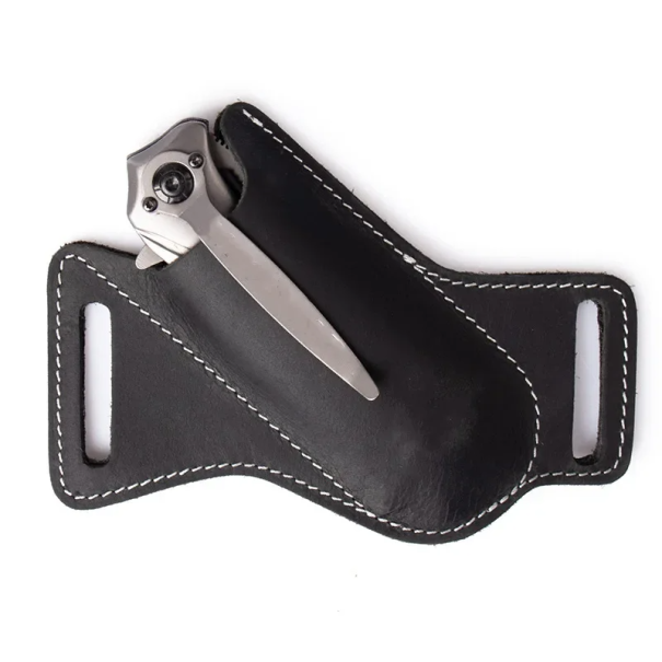 Capa contra riscos para faca dobrável 16 x 15 cm Capa protetora para cinto Capa leve para faca com laço para cinto Capa resistente para facas preto