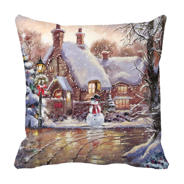 Capa de Almofada de Natal Boneco de Neve 1