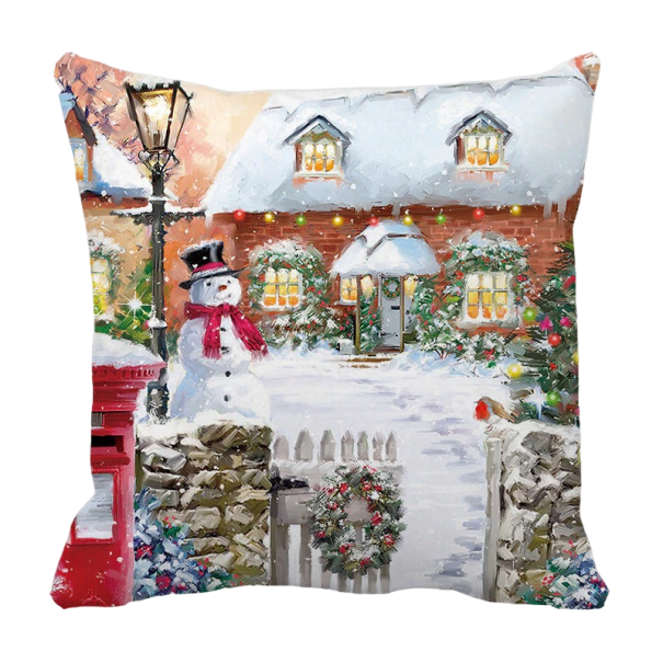 Capa de Almofada de Natal Boneco de Neve 2
