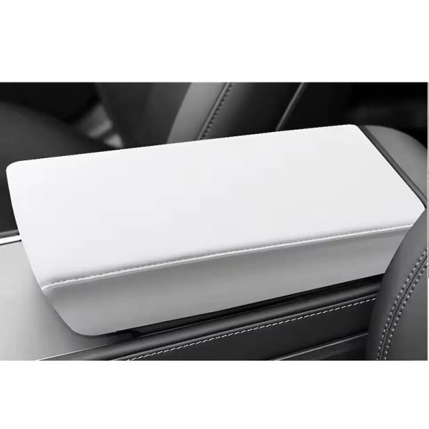 Capa de apoio de braço 33,5 x 20 x 6,5 cm Tesla Model 3 Highland 2024–2025 e Model Y Juniper 2025 Branca TPE ABS revestimento da tampa do console central 1