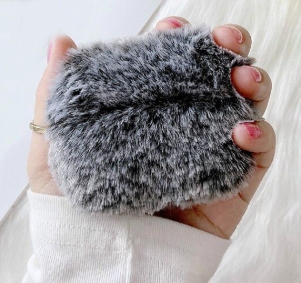 Capa de pelúcia para estojo de Apple Airpods Pro cinzento escuro