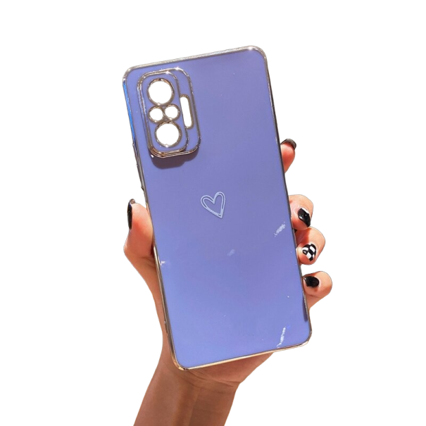 Capa de proteção com coração para Xiaomi Redmi 9 roxo