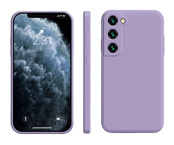 Capa de proteção em silicone para Samsung Galaxy S23 roxo