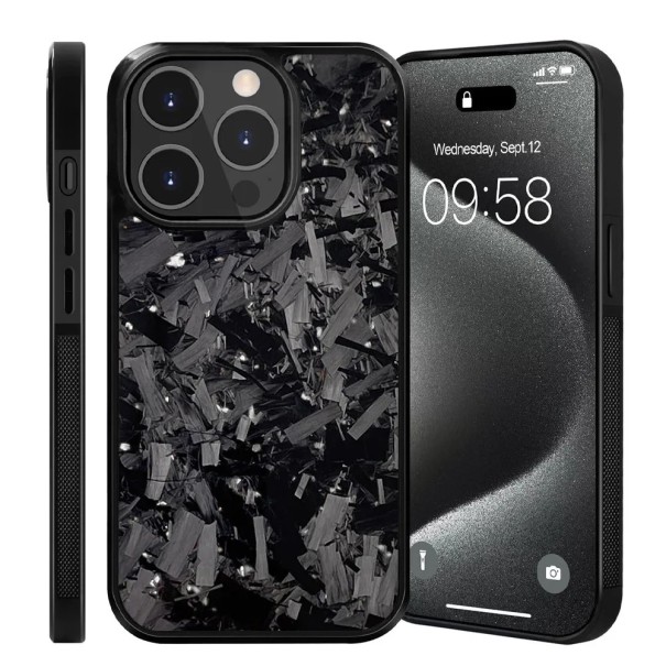 Capa de Proteção Magnética para iPhone 17 em Carbono Forjado TPU com Ímanes Capa Traseira Fina e Resistente prateado