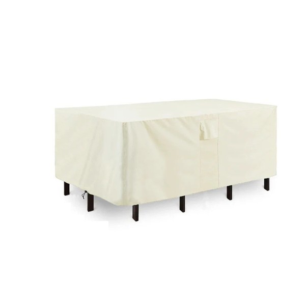 Capa de Proteção para Mobiliário de Jardim 190 x 125 x 80 cm capa à prova de água contra poeira, vento, chuva e neve capa exterior com costuras reforçadas creme
