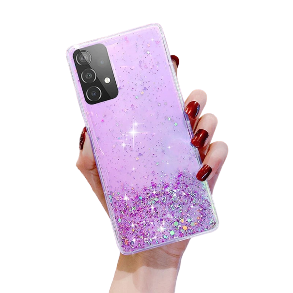 Capa de silicone brilhante para Samsung Galaxy A73 5G roxo