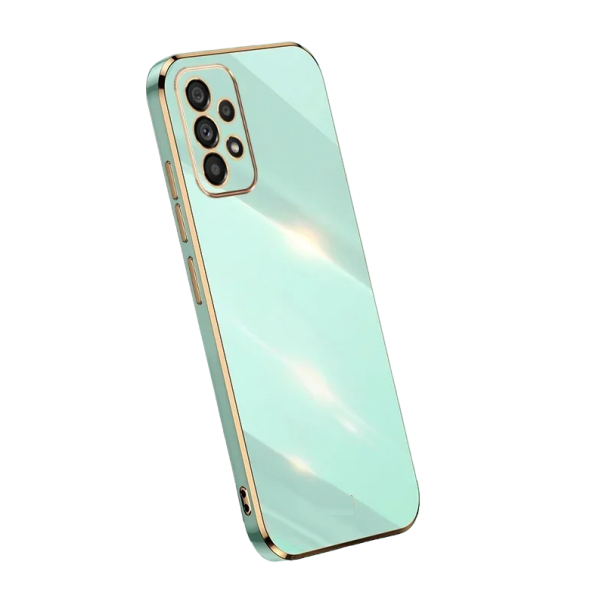 Capa de silicone com bordas douradas para Samsung Galaxy A04 verde