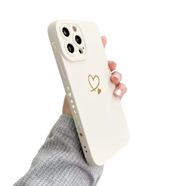 Capa de silicone com coração para Samsung Galaxy A34 branco