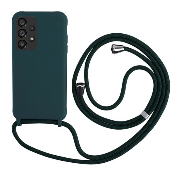 Capa de silicone com cordão para Samsung A73 5G verde