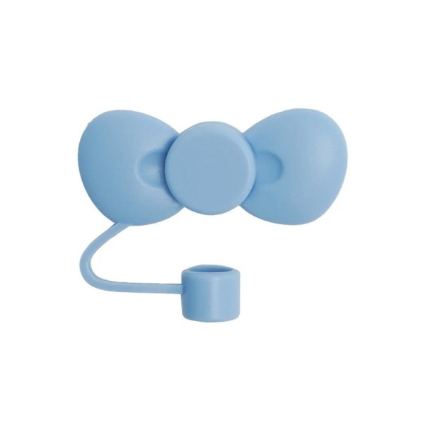 Capa de silicone para palhinha 6 x 2 x 1 cm Laço Tampa protetora Palhinha para Stanley Cup Acessório estiloso Reutilizável azul