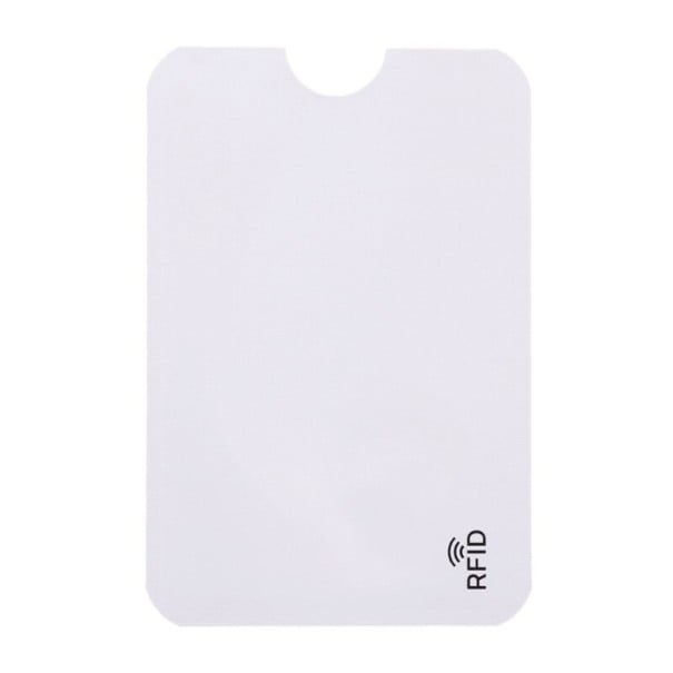 Capa de viagem para cartões e documentos 10 pcs Proteção de cartões contra leituras RFID Capas finas de plástico e alumínio Dimensões branco