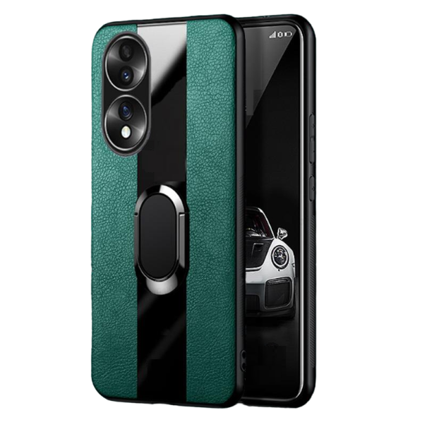Capa magnética em pele para Honor 70 Pro Plus verde