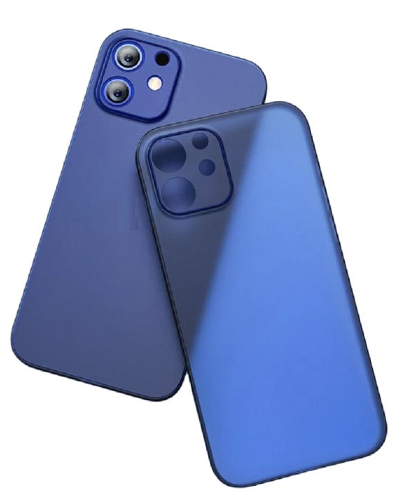 Capa mate transparente para iPhone 15 Pro Max azul