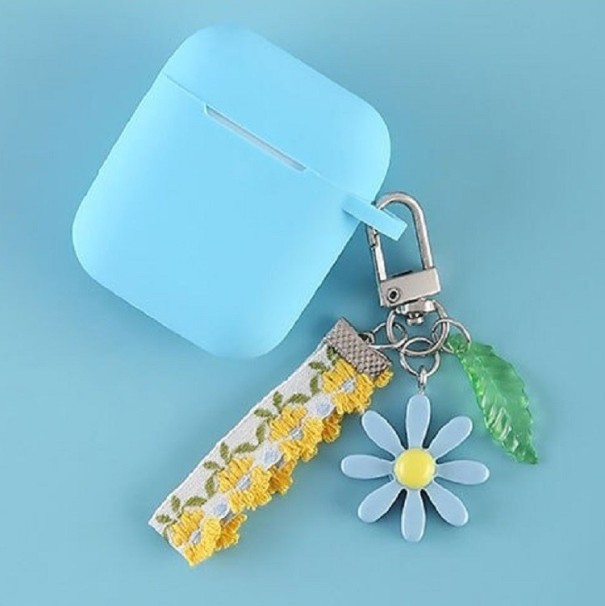 Capa para estojo de Apple Airpods 1 / 2 com pendente K2090 azul