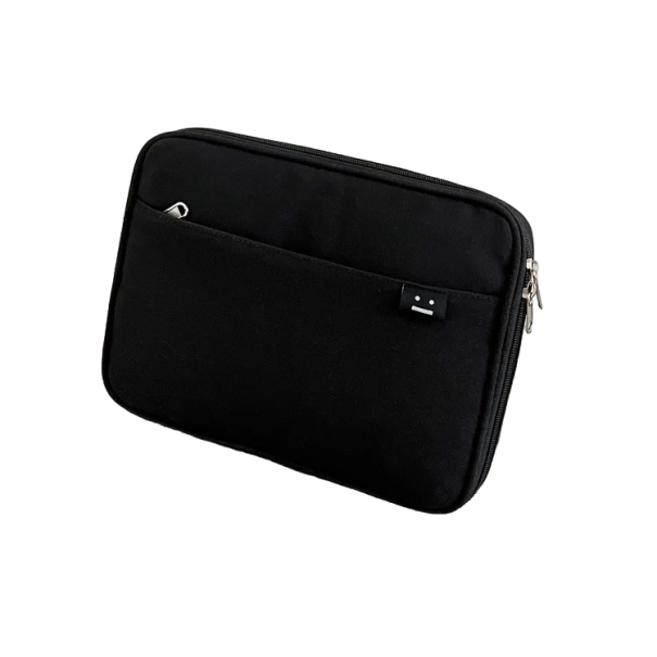 Capa para MacBook e iPad com bolso lateral 14 polegadas, 35 x 26 cm preto