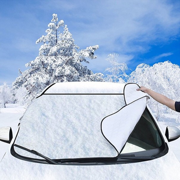 Capa para para-brisas do carro contra o sol e o gelo Capa exterior contra o gelo e a neve Superfície prateada com borda revestida Dimensões 147 x 70 1