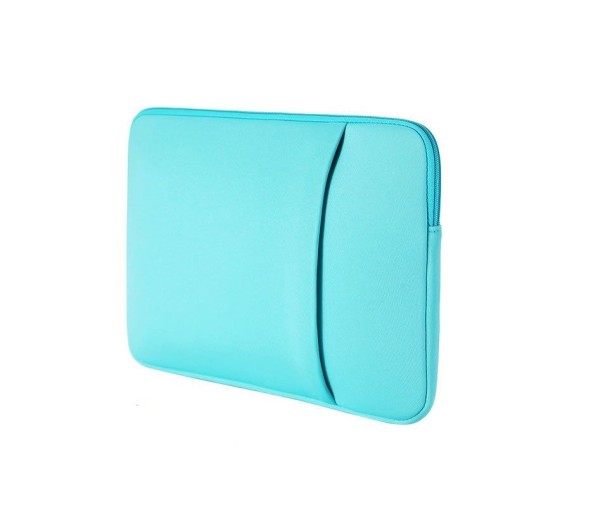 Capa para portátil com bolso lateral para MacBook, Lenovo, Asus, Dell, HP, Xiaomi 11 polegadas, 31 x 22 x 2,5 cm azul claro
