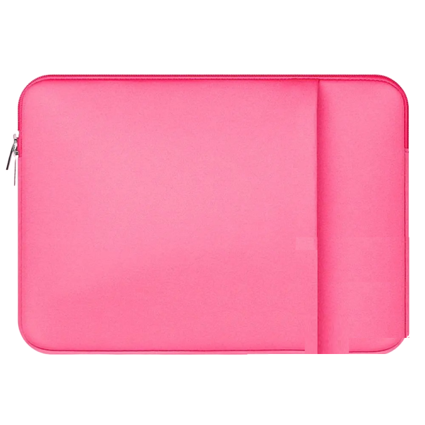 Capa para portátil com bolso lateral para MacBook, Lenovo, Asus, Dell, HP, Xiaomi 15,6 polegadas, 39 x 29 x 2,5 cm rosa escuro