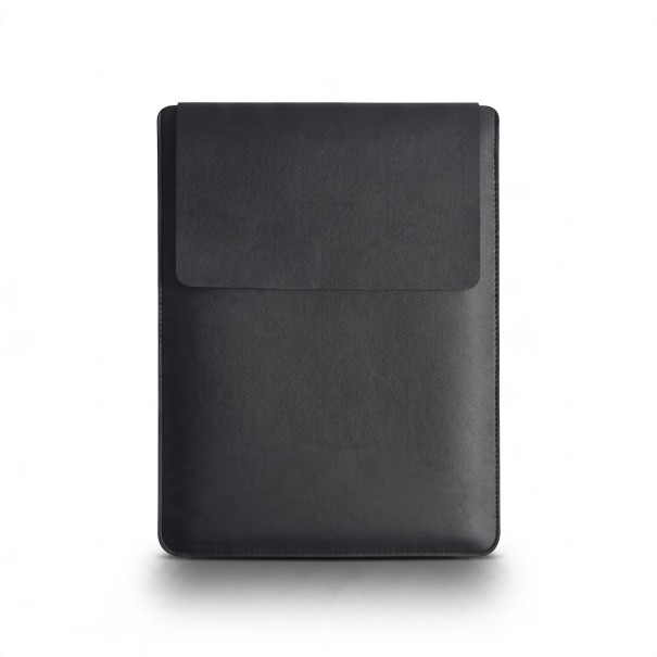 Capa para portátil de 15 a 16 polegadas em ecol leather com aba 28 x 37 cm Base para rato para MacBook Pro 15 e Pro 16 preto