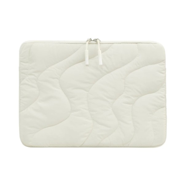 Capa para portátil macia acolchoada com fecho de correr 32,5 x 23,5 cm bolsa têxtil para MacBook Air 13 polegadas para mochila e pasta bege