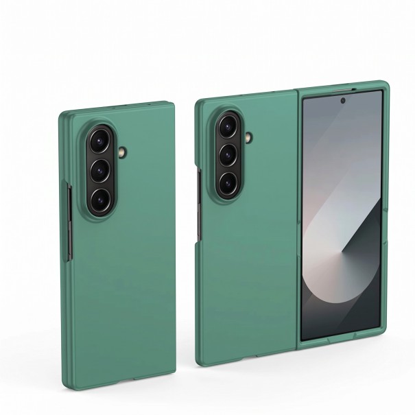 Capa para Samsung Galaxy Z Fold 7 Capa fina de plástico Capa de duas partes para telefone dobrável Proteção da parte traseira e da câmara verde escuro