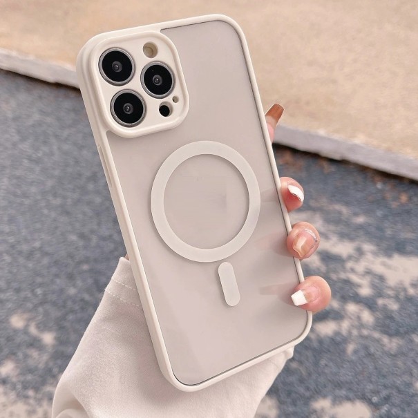 Capa protetora com suporte MagSafe para iPhone 15 Pro Max branco