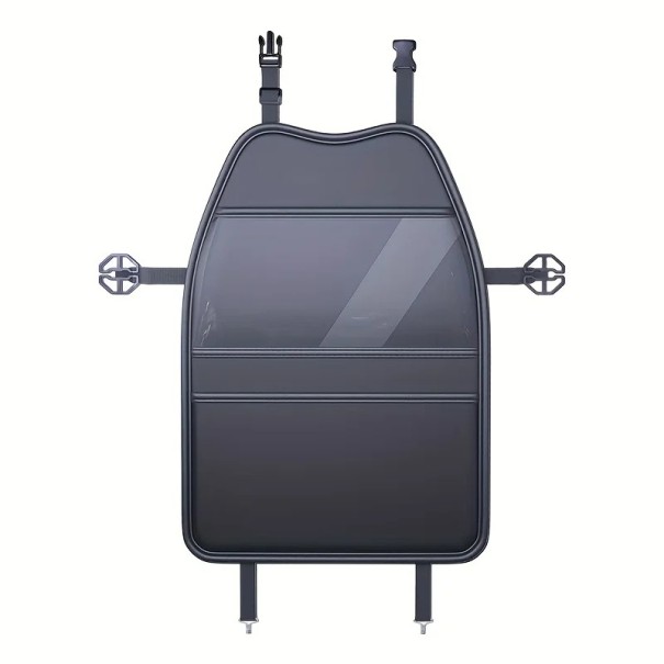 Capa protetora da parte traseira do assento do carro com bolsa transparente em pele PU universal à prova de água protetor contra sujidade e desgaste 1