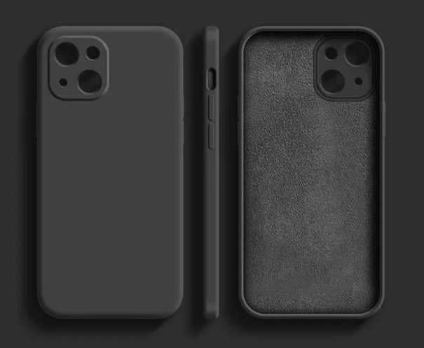Capa protetora de silicone para iPhone 15 preto