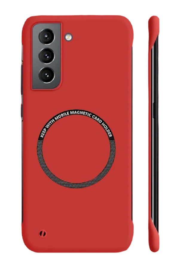 Capa protetora mate com suporte MagSafe para Samsung Galaxy S20 FE vermelho