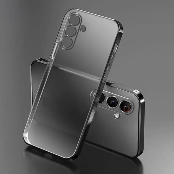 Capa protetora transparente com moldura metálica para Samsung Galaxy A54 5G preto