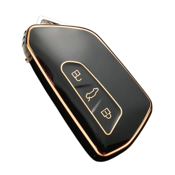 Capa TPU para chave remota para VW Volkswagen Golf 8 2020, Škoda Octavia A8 2021, SEAT Leon MK4 dourado