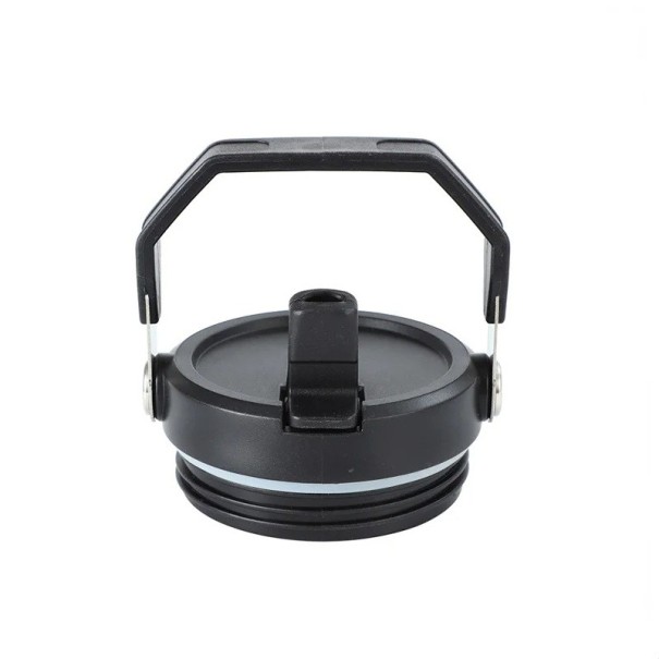 Capac cu mâner și pai rabatabil, pahar Stanley din plastic, capac de schimb pentru termos de 30 oz, capac practic pentru băut, piesă de schimb universală negru