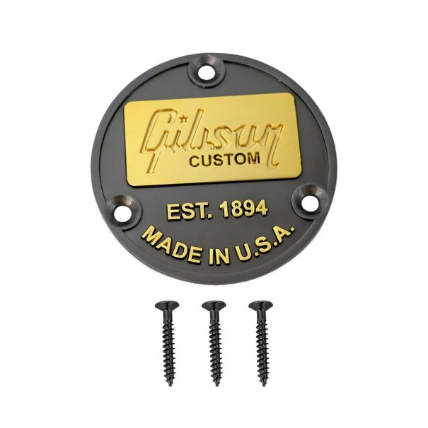 Capac metalic decorativ posterior pentru comutator cu inscripția EST.1894 MADE IN U.S.A. pentru chitară electrică Gibson gri