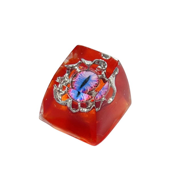Capac pentru taste evil eye decorativ 1,8x1,8x1,6 cm rășină artisan keycap pentru tastatură mecanică gaming PC albastru