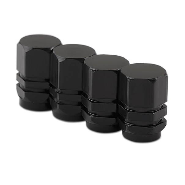Capace metalice pentru supape 4 buc negru