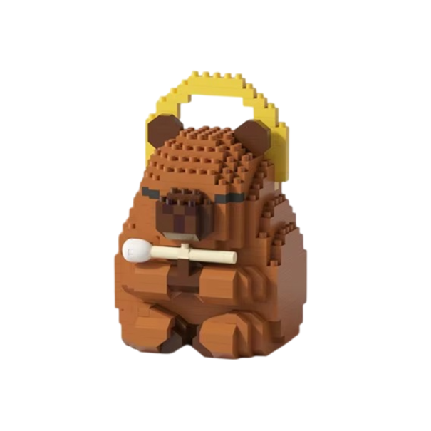 Capibara 6 x 6,4 x 9,3 cm Blocuri de construcție micro Model de animal din cărămizi Set creativ pentru copii și adulți Cadou original pentru iubitorii 1