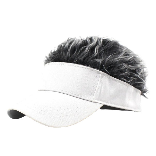 Cappellino con capelli finti Z186 grigio