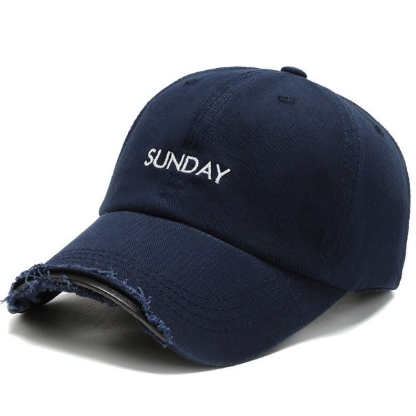 Cappellino con visiera blu scuro