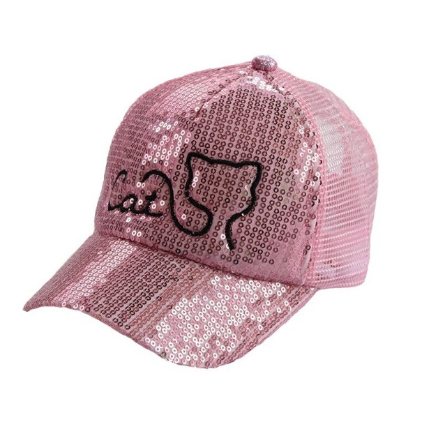 Cappellino da bambino con paillettes rosa