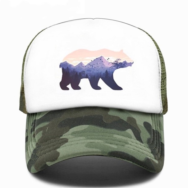 Cappellino da camionista con orso mimetico 1
