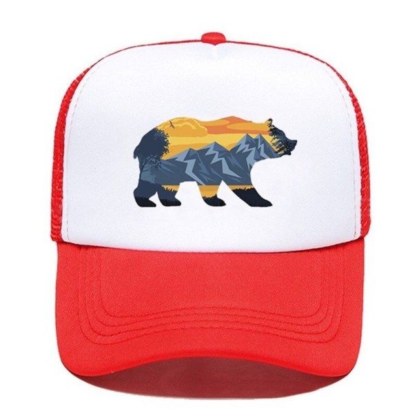 Cappellino da camionista con orso rosso 2